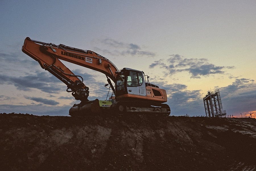 Liebherr construction on a hill