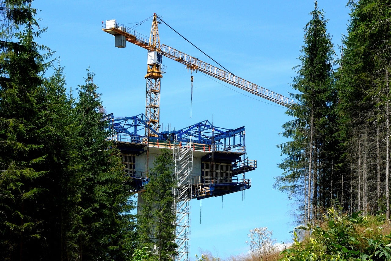 Liebherr Crane in a forest
