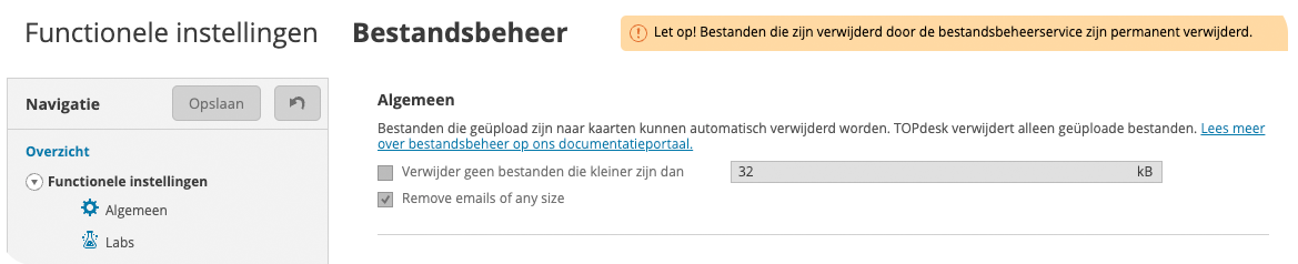Vernieuwde look voor Bestandsbeheer-instellingen